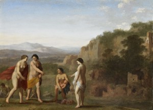 Cornelis Poelenburgh, The Finding of Moses, mid 17th c., oil on copper, 7 1/8 x 9 7/8 in.
