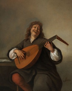 Jan Steen, Self Portrait with a Lute, n.d., oil on canvas, 9 1/4 x 7 1/2 in.